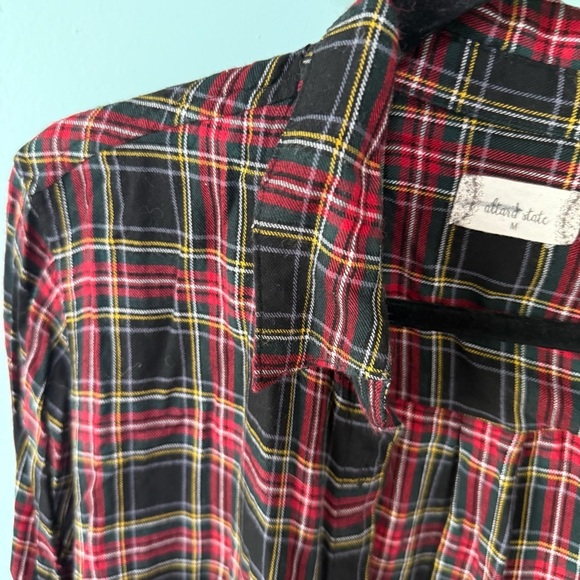 Altar’d State Red and Black Plaid Button-Up Shirt Size Medium Christmas - Picture 3 of 7